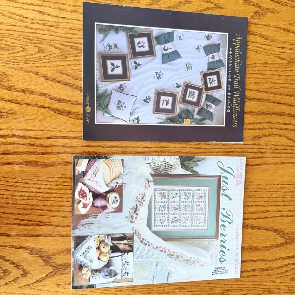 Cross‎ Stitch Pattern Appalachian Trail Wildflowers Counted Lot of 2 VTG